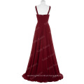 Kate Kasin Full-Length Spaghetti Straps Sequined Chiffon Wine Red Evening Dress KK000098-1